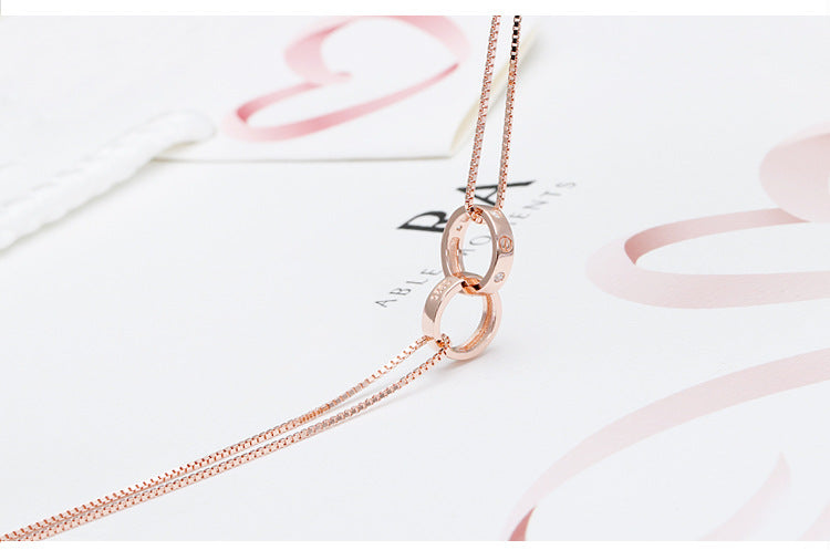 Light luxury double ring ring chain