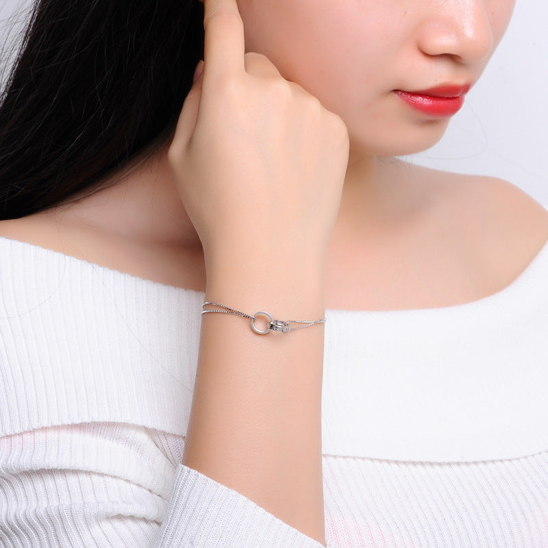 Light luxury double ring ring chain