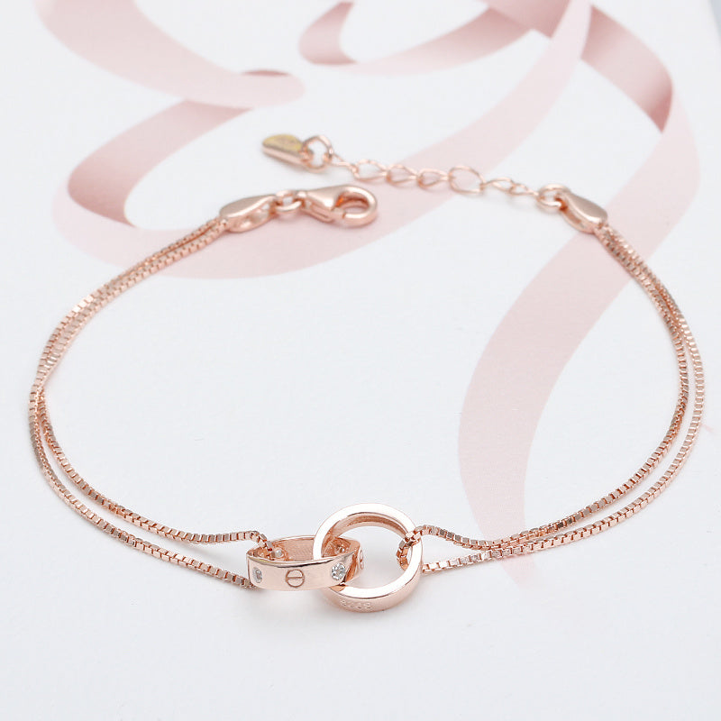 Light luxury double ring ring chain