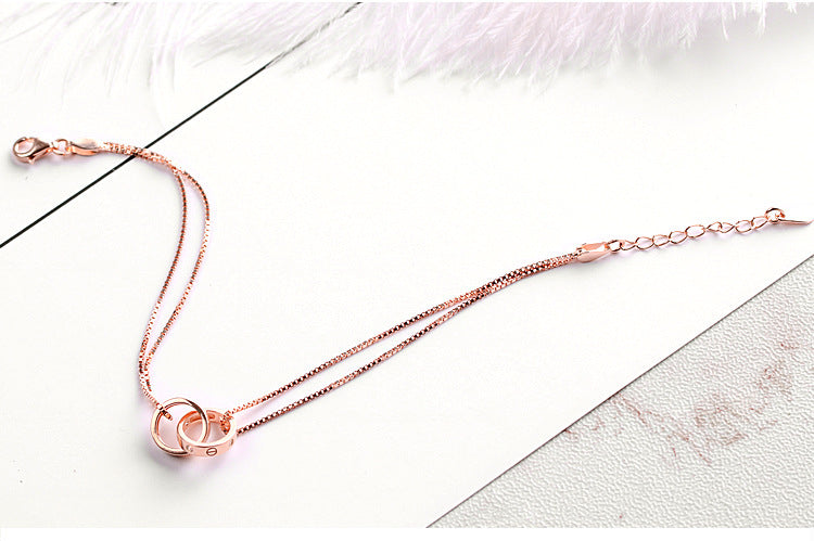 Light luxury double ring ring chain