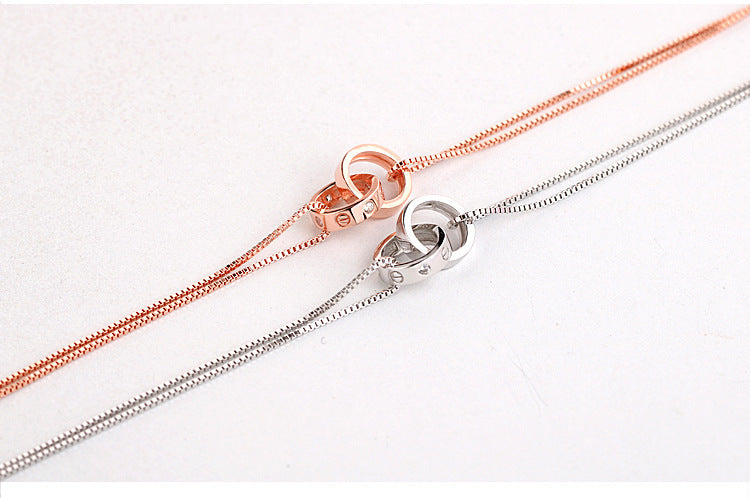 Light luxury double ring ring chain