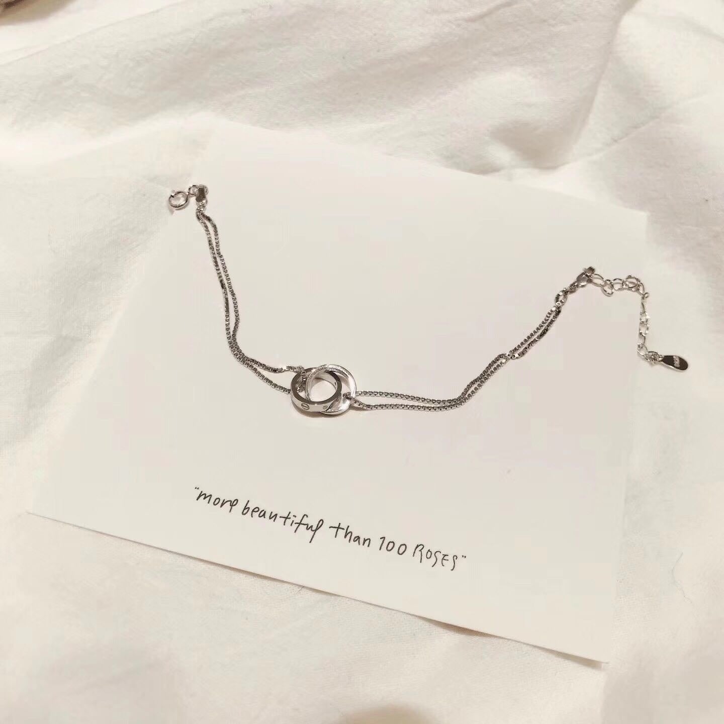 Light luxury double ring ring chain